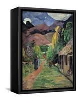 A Street in Tahiti by Paul Gauguin-null-Framed Stretched Canvas