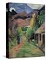 A Street in Tahiti by Paul Gauguin-null-Stretched Canvas