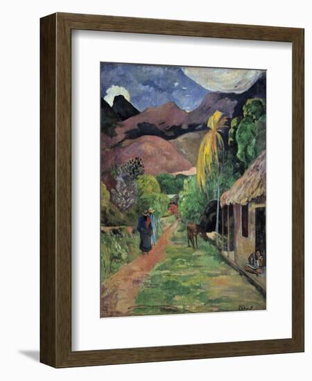 A Street in Tahiti by Paul Gauguin-null-Framed Photographic Print