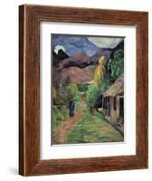 A Street in Tahiti by Paul Gauguin-null-Framed Photographic Print