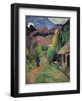 A Street in Tahiti by Paul Gauguin-null-Framed Photographic Print