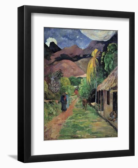 A Street in Tahiti by Paul Gauguin-null-Framed Photographic Print