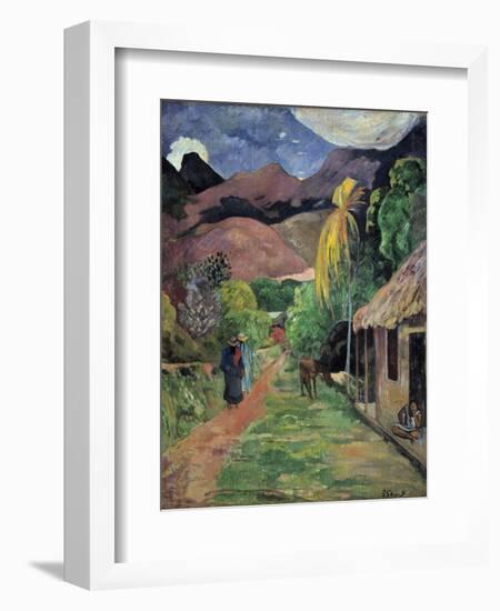 A Street in Tahiti by Paul Gauguin-null-Framed Photographic Print