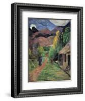 A Street in Tahiti by Paul Gauguin-null-Framed Photographic Print