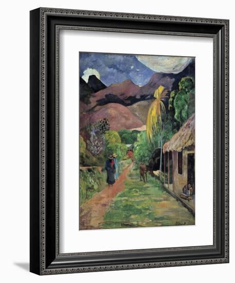 A Street in Tahiti by Paul Gauguin-null-Framed Photographic Print