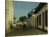 A Street in the Old Part of Batavia, Street and Leaning Against the Walls, Some Natives-Jan Weissenbruch-Stretched Canvas