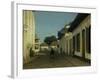 A Street in the Old Part of Batavia, Street and Leaning Against the Walls, Some Natives-Jan Weissenbruch-Framed Art Print