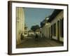 A Street in the Old Part of Batavia, Street and Leaning Against the Walls, Some Natives-Jan Weissenbruch-Framed Art Print