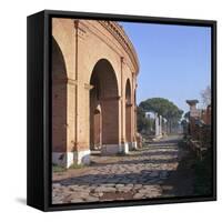 A Street in the Roman Port of Ostia, 1st Century-CM Dixon-Framed Stretched Canvas