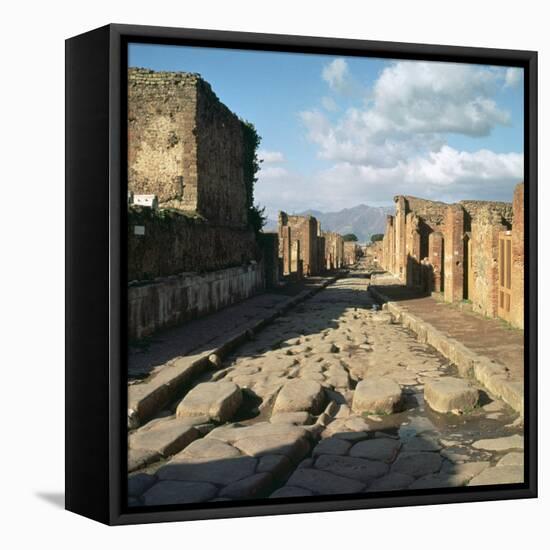 A Street in the Roman Town of Pompeii, 1st Century-CM Dixon-Framed Stretched Canvas