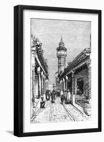 A Street in the Suk District of Tunis, Tunisia, 1895-null-Framed Giclee Print