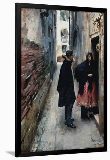 A Street in Venice-John Singer Sargent-Framed Art Print