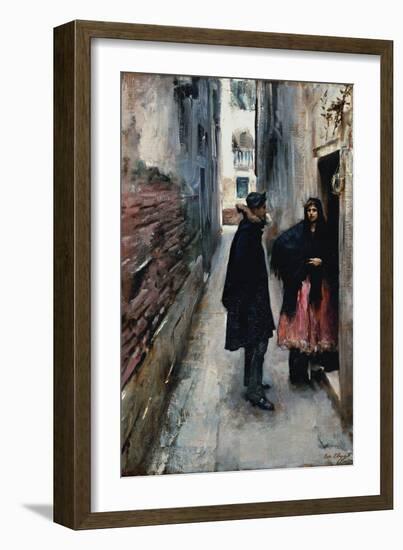 A Street in Venice-John Singer Sargent-Framed Art Print