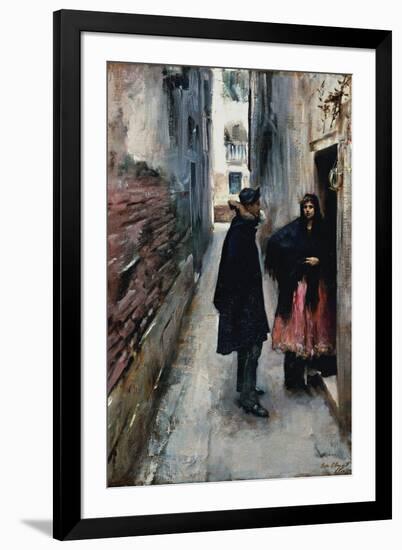 A Street in Venice-John Singer Sargent-Framed Art Print