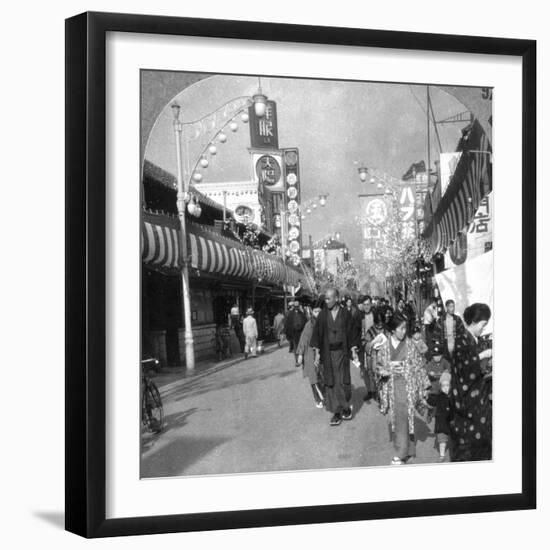 A Street in Yokohama, Japan, 1900s-null-Framed Photographic Print