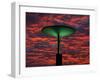 A Street Lamp Along the Scenic Manila Bay is Illuminated Amidst a Beautiful Sunset-null-Framed Photographic Print