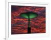 A Street Lamp Along the Scenic Manila Bay is Illuminated Amidst a Beautiful Sunset-null-Framed Photographic Print