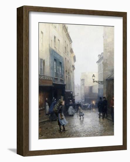 A Street Market, Paris, France-Victor Gabriel Gilbert-Framed Giclee Print