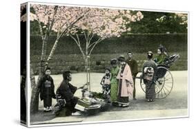 A Street Merchant, Japan, 1904-null-Stretched Canvas