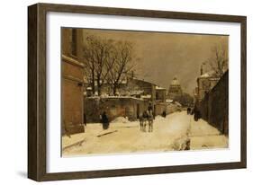 A Street Near Les Invalides, Paris-Luigi Loir-Framed Giclee Print