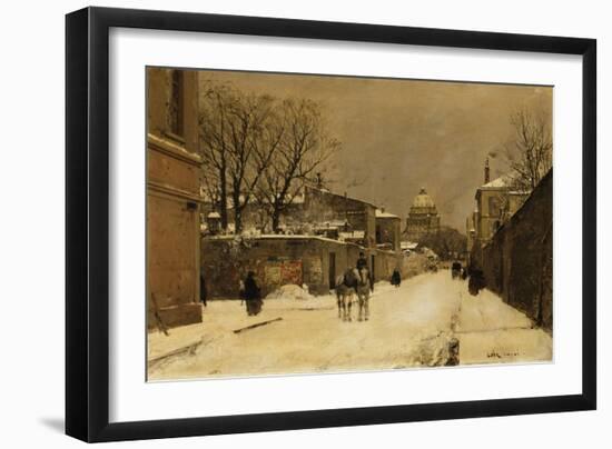 A Street Near Les Invalides, Paris-Luigi Loir-Framed Giclee Print