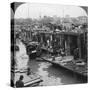 A Street of 'Flower Boats, Canton, China, 1900-Underwood & Underwood-Stretched Canvas