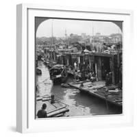 A Street of 'Flower Boats, Canton, China, 1900-Underwood & Underwood-Framed Photographic Print