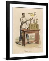 A Street Puppet Show. the Automaton Figures are Operated by a Set of Strings-null-Framed Art Print