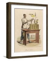 A Street Puppet Show. the Automaton Figures are Operated by a Set of Strings-null-Framed Art Print