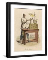 A Street Puppet Show. the Automaton Figures are Operated by a Set of Strings-null-Framed Art Print