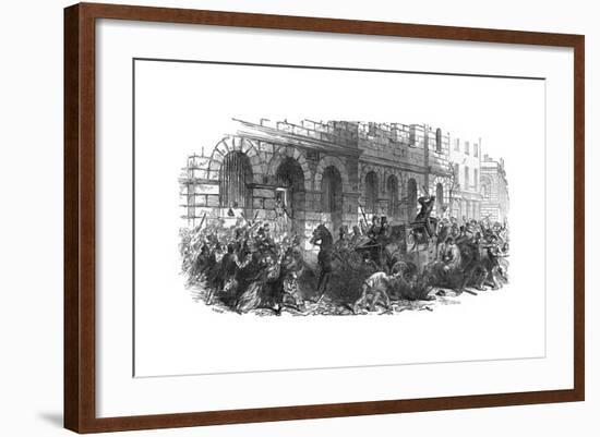 A Street Riot on Giltspur Street, London-null-Framed Giclee Print