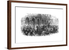 A Street Riot on Giltspur Street, London-null-Framed Giclee Print