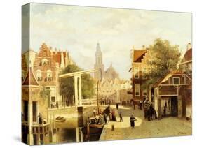 A Street Scene, Amsterdam-Johannes Frederick Hulk-Stretched Canvas
