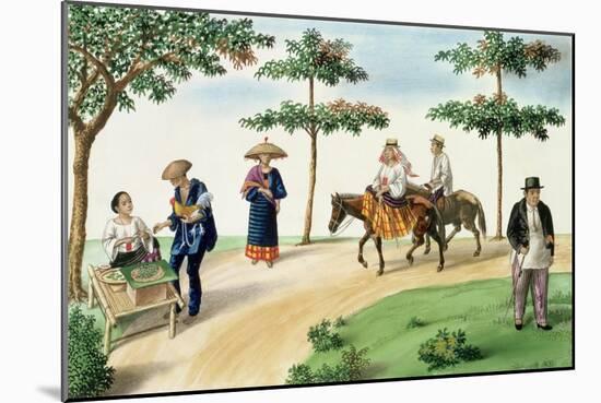 A Street Scene, from 'The Flebus Album of Views in and around Manila', C.1845-Jose Honorato Lozano-Mounted Giclee Print