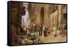 A Street Scene in Cairo-Charles Robertson-Framed Stretched Canvas