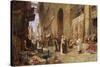 A Street Scene in Cairo-Charles Robertson-Stretched Canvas