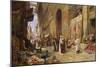 A Street Scene in Cairo-Charles Robertson-Mounted Photographic Print