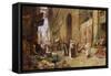 A Street Scene in Cairo-Charles Robertson-Framed Stretched Canvas