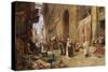 A Street Scene in Cairo-Charles Robertson-Stretched Canvas