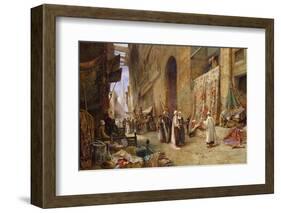 A Street Scene in Cairo-Charles Robertson-Framed Photographic Print