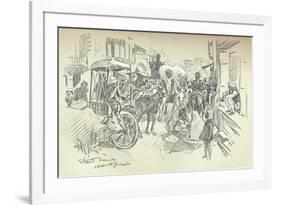 A Street Scene in Delhi, C1903-Leonard Raven-hill-Framed Giclee Print