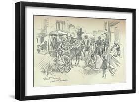 A Street Scene in Delhi, C1903-Leonard Raven-hill-Framed Giclee Print