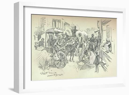A Street Scene in Delhi, C1903-Leonard Raven-hill-Framed Giclee Print