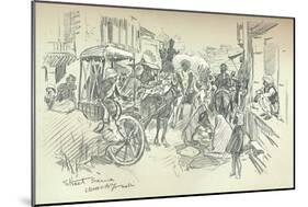 A Street Scene in Delhi, C1903-Leonard Raven-hill-Mounted Giclee Print