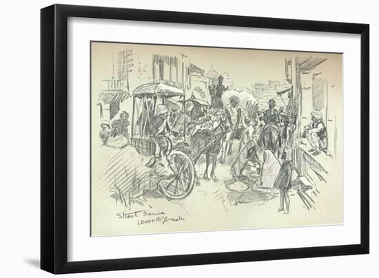 A Street Scene in Delhi, C1903-Leonard Raven-hill-Framed Premium Giclee Print