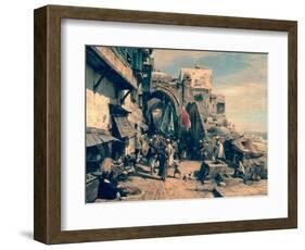 A Street Scene in Jaffa, 1890-Gustav Bauernfeind-Framed Giclee Print