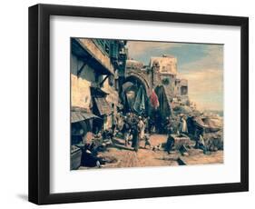 A Street Scene in Jaffa, 1890-Gustav Bauernfeind-Framed Giclee Print