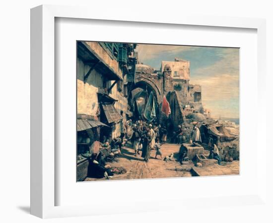 A Street Scene in Jaffa, 1890-Gustav Bauernfeind-Framed Giclee Print