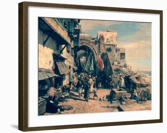 A Street Scene in Jaffa, 1890-Gustav Bauernfeind-Framed Giclee Print