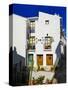 A street scene in the new part of the White Village of Frigiliana. Known as a "pueblo blanco" be...-Panoramic Images-Stretched Canvas